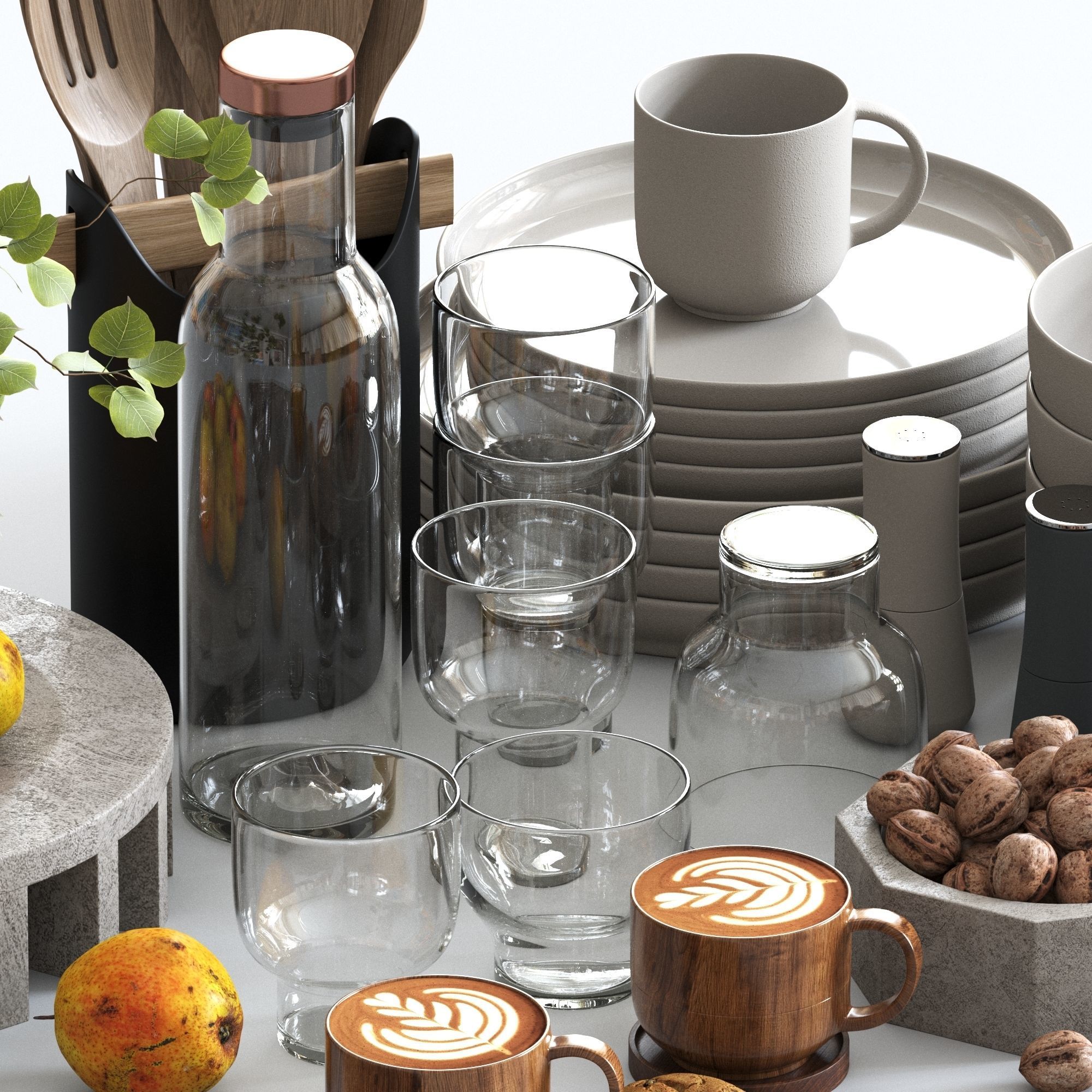 Table set 02 3D model_2