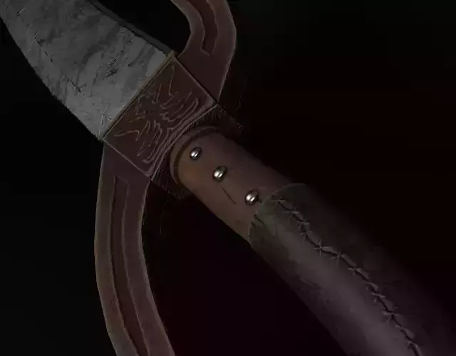 one handed sword PBR low-poly
