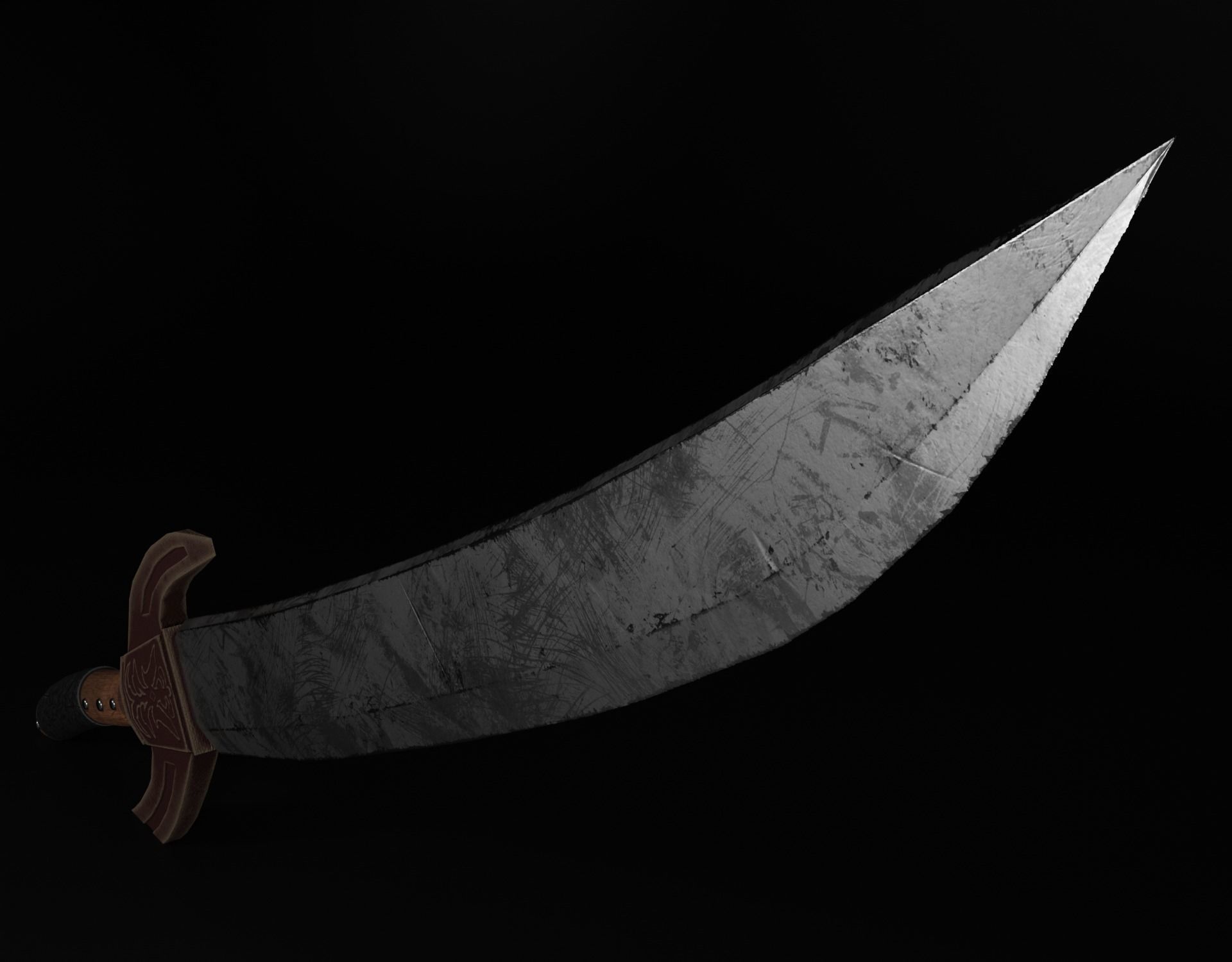 one handed sword PBR low-poly Low-poly 3D model_2