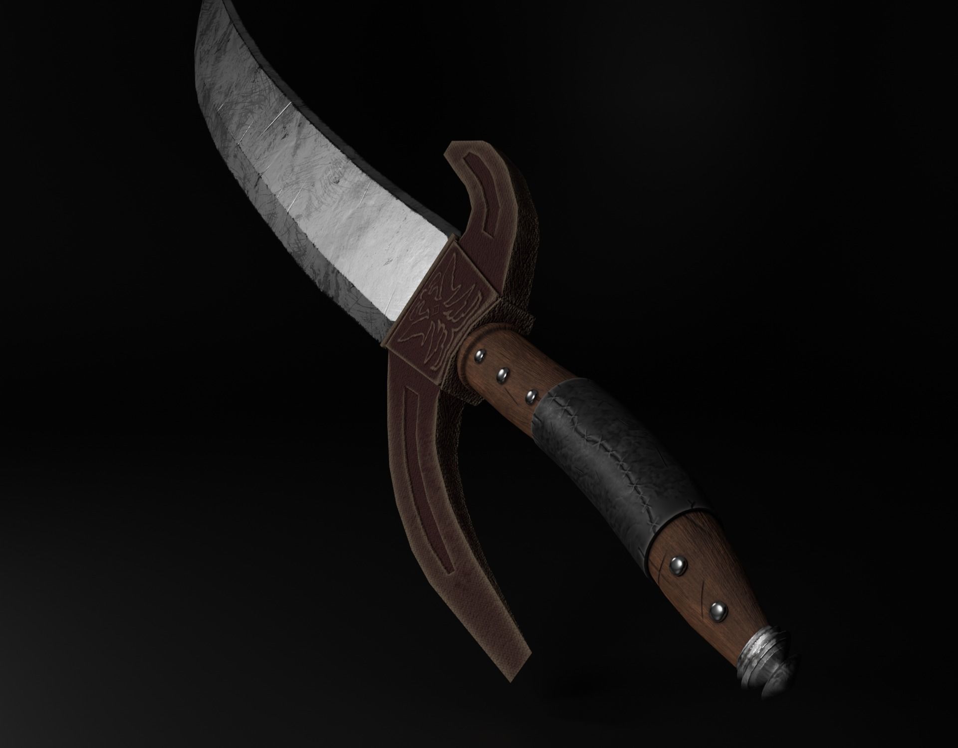 one handed sword PBR low-poly Low-poly 3D model_3