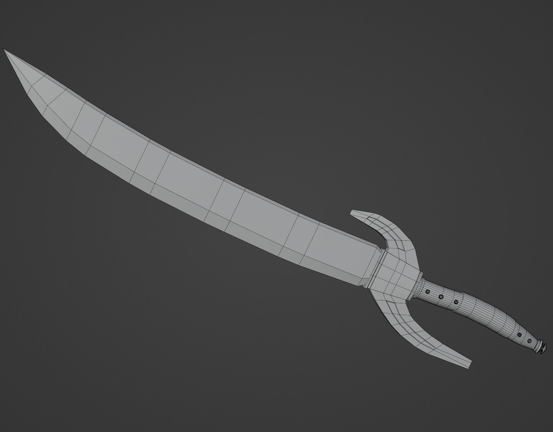 one handed sword PBR low-poly Low-poly 3D model_4