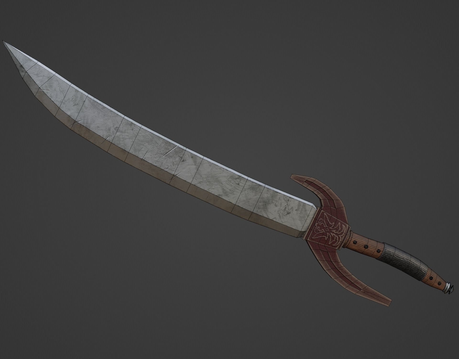 one handed sword PBR low-poly Low-poly 3D model_6