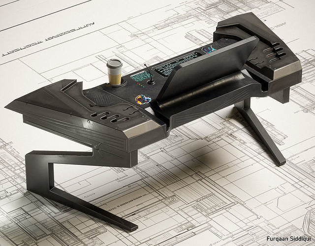 Sci-fi Stylized Table V1 PBR Low-poly 3D model 5