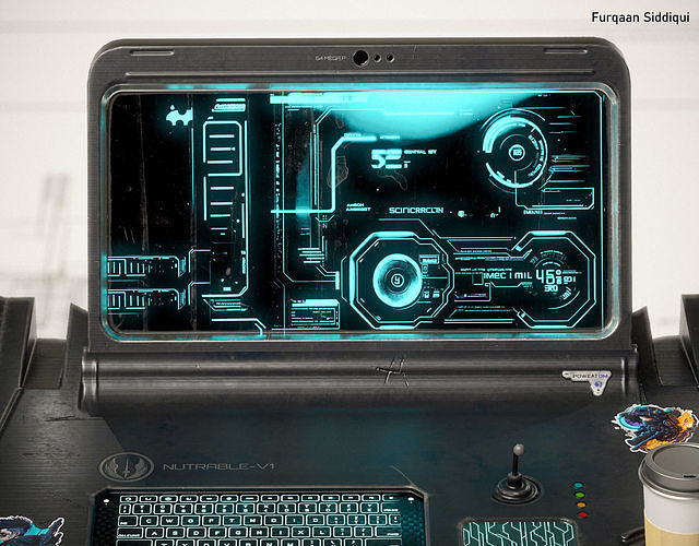 Sci-fi Stylized Table V1 PBR Low-poly 3D model 6