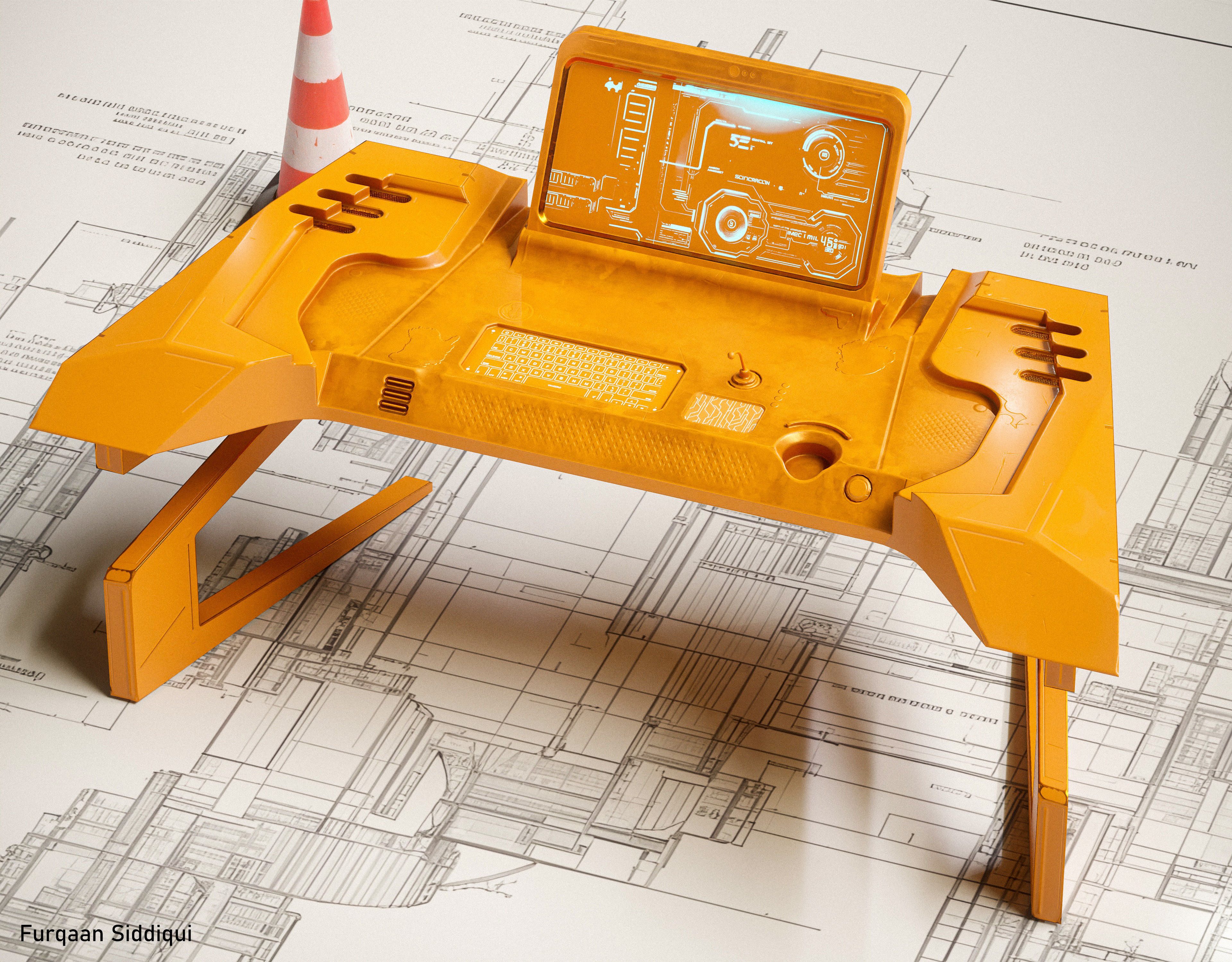 Sci-fi Stylized Table V1 PBR Low-poly 3D model_13
