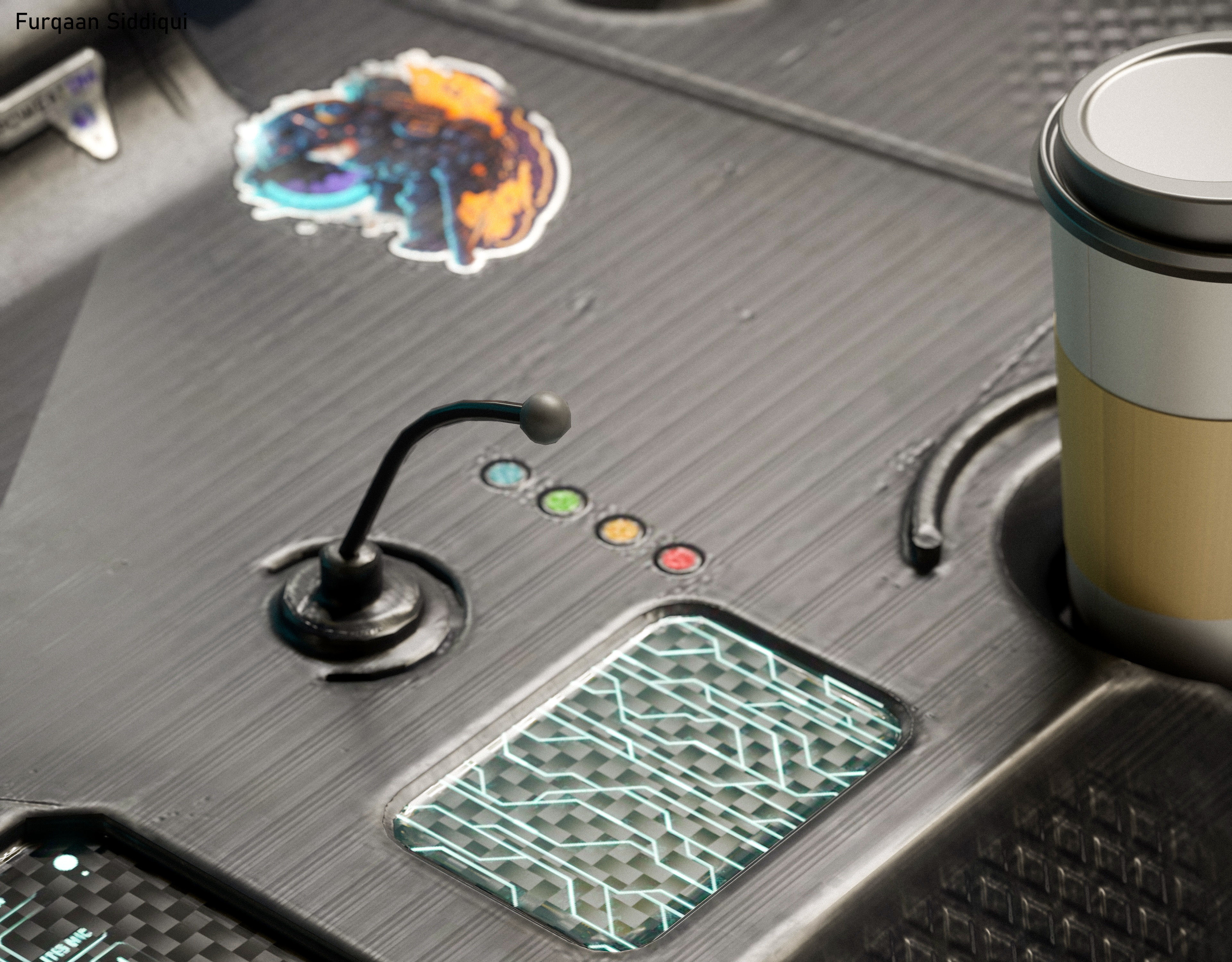 Sci-fi Stylized Table V1 PBR Low-poly 3D model_10