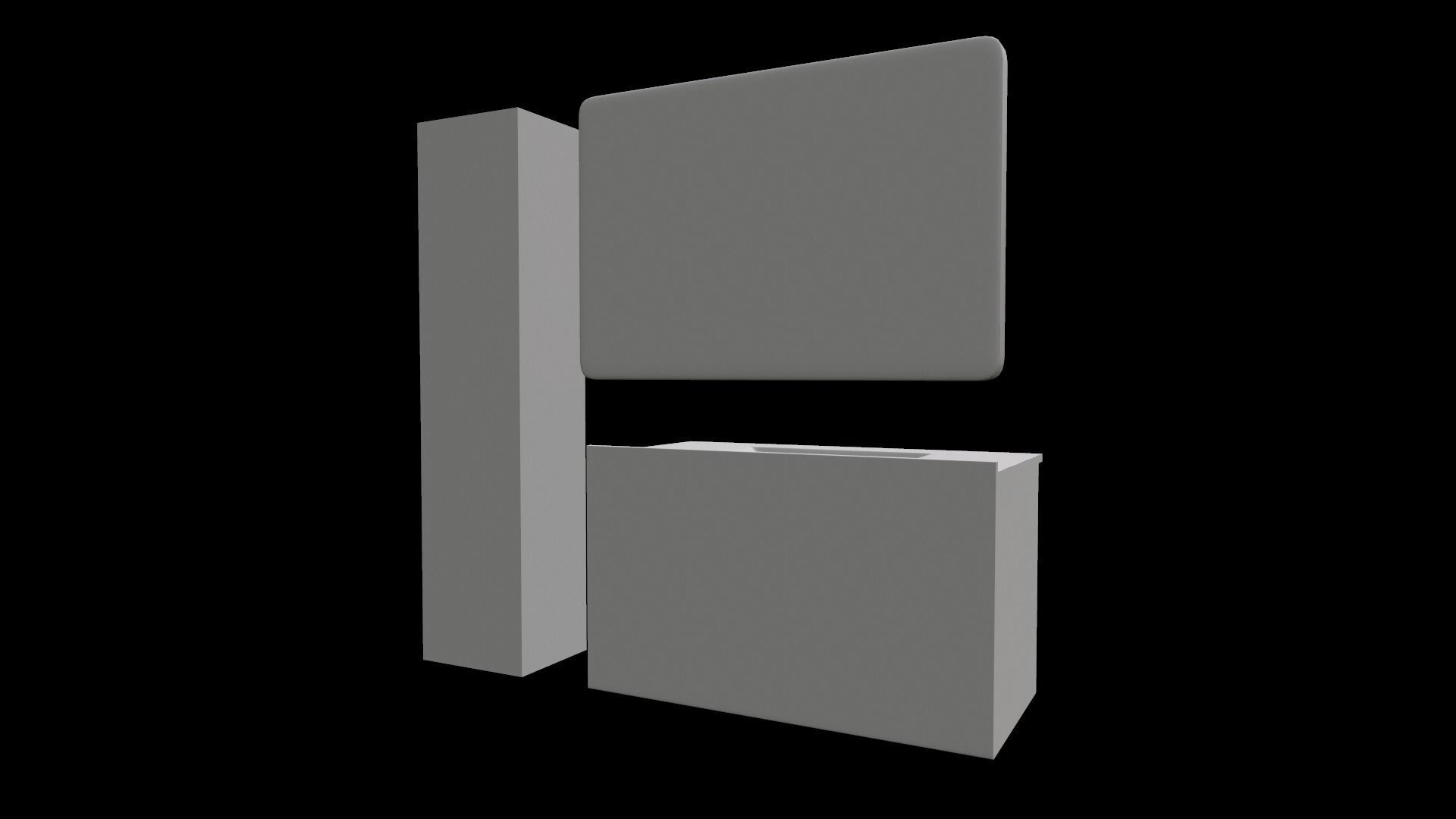 Basin Vanity Set with Cabinet 3D model_6