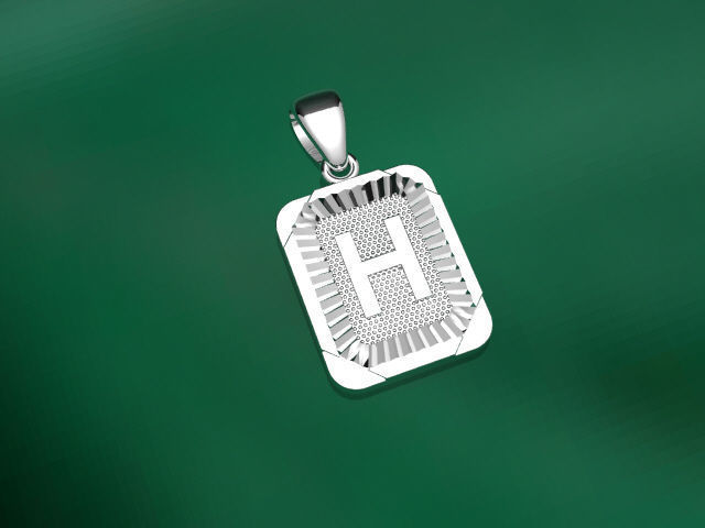 Pendant H for gift 3D print model_6