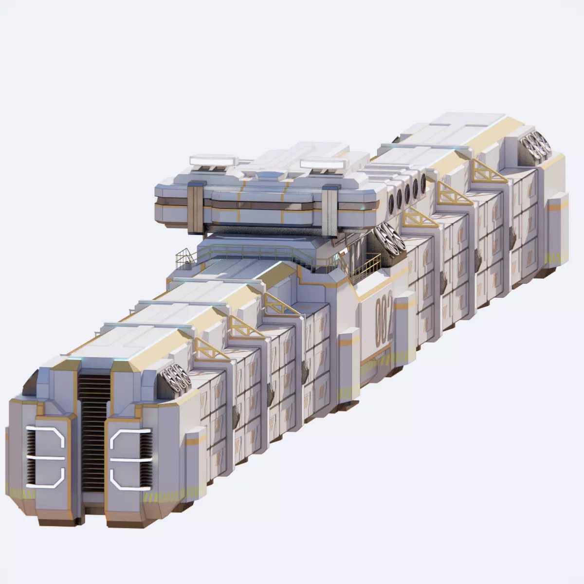 Sci-fi Cargo Airship 002 3D model_0
