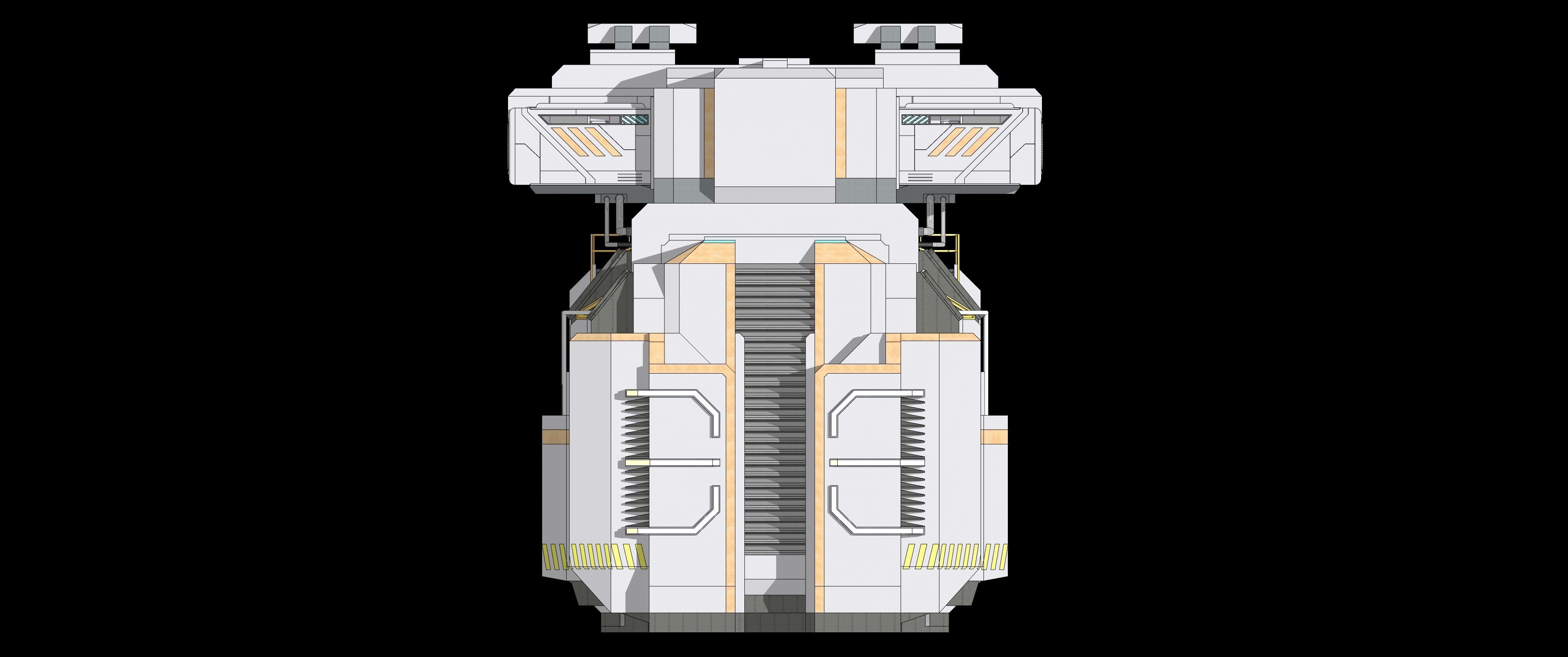 Sci-fi Cargo Airship 002 3D model_19