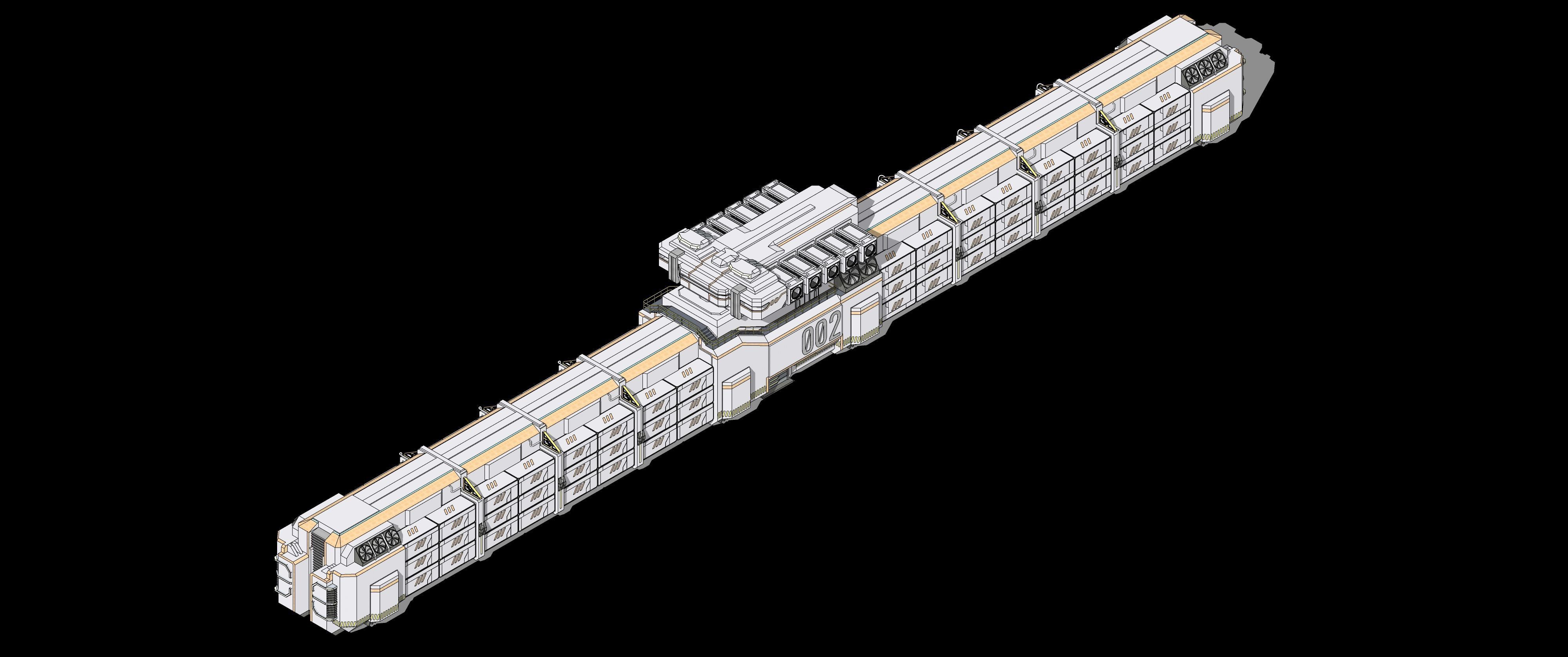Sci-fi Cargo Airship 002 3D model_18