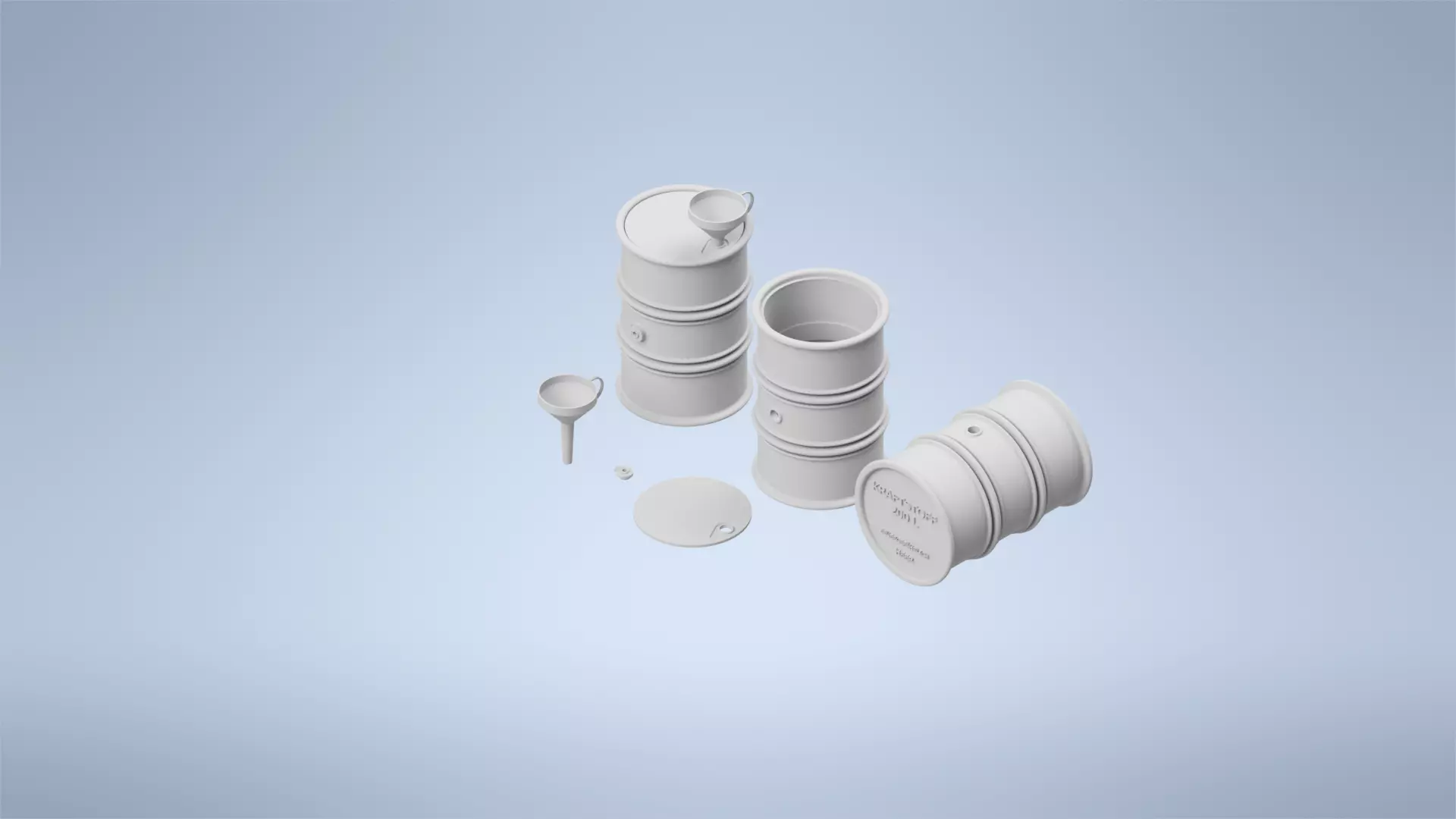 german fuel barrel set 1 35 3D print model_0