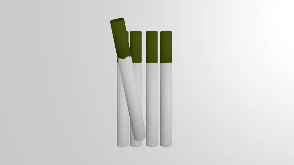 sigar three cricket sticks 3D model_0