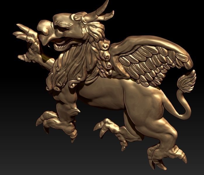 Guardian Lion Pendant  3D print model_3