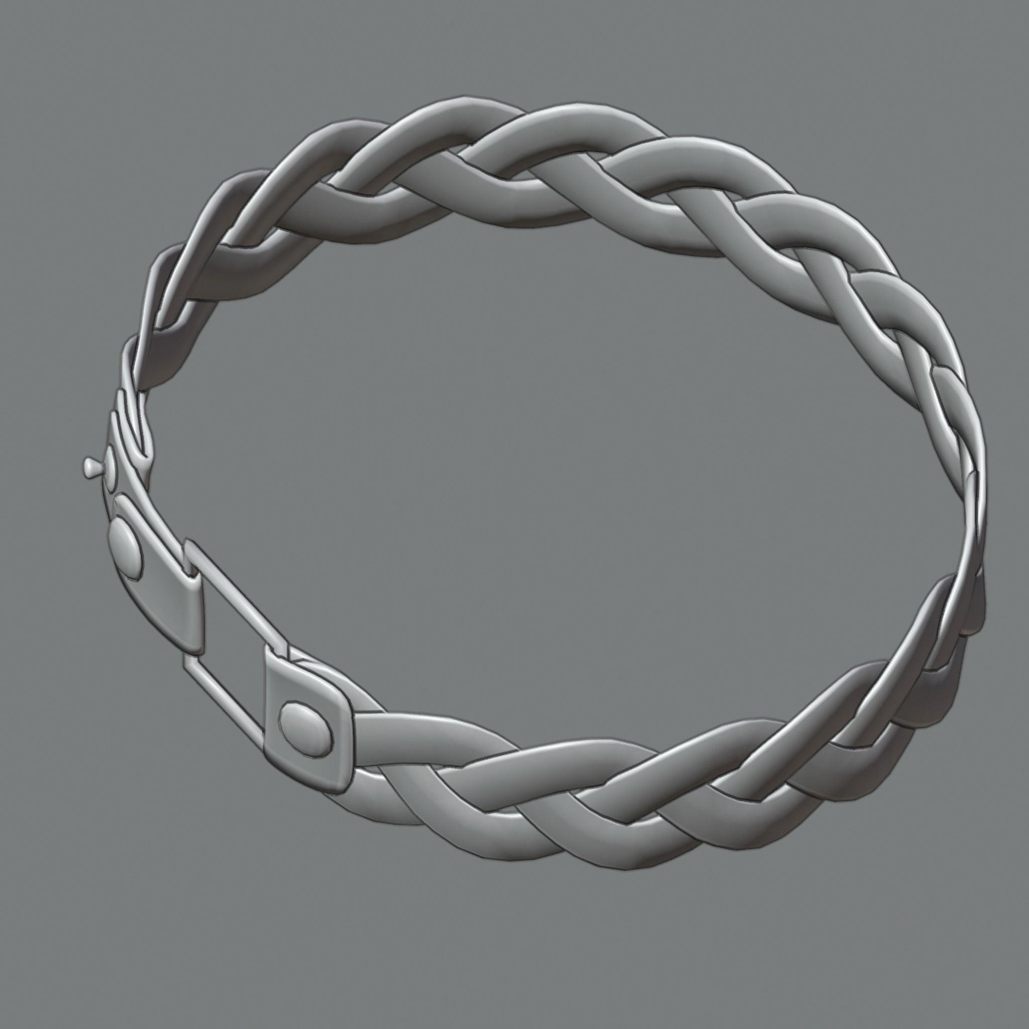 Braided bracelet 3D model_2
