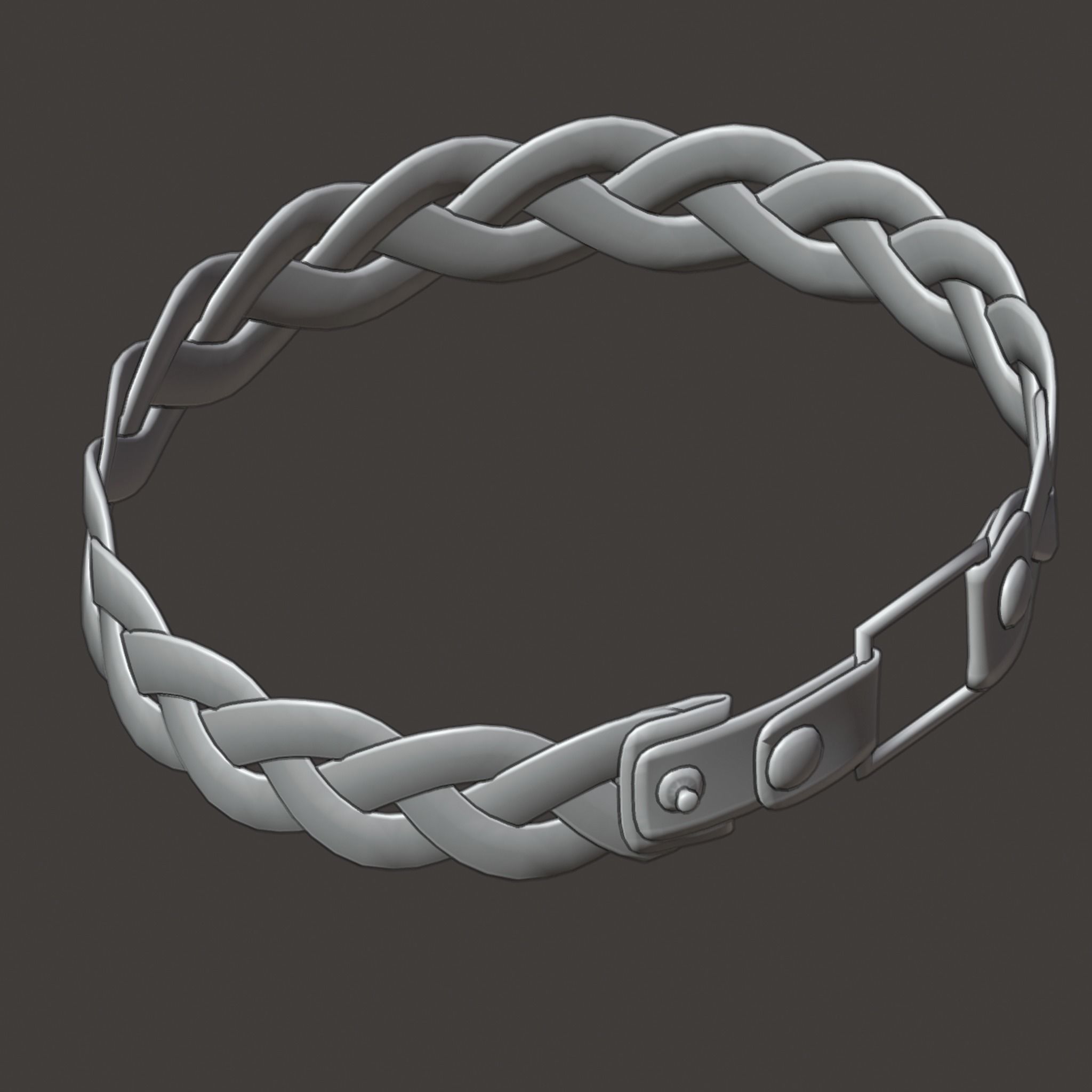 Braided bracelet 3D model_3