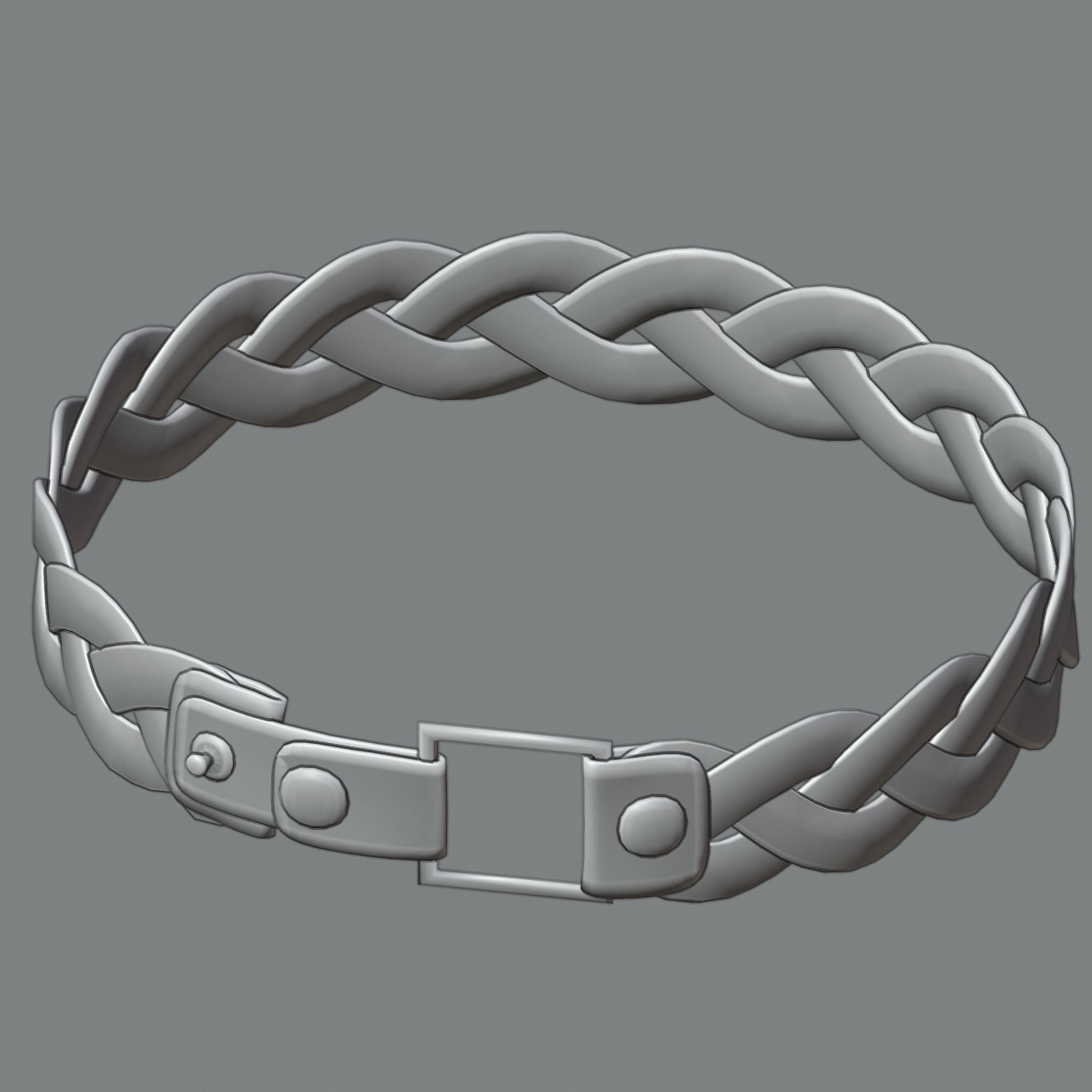 Braided bracelet 3D model_1