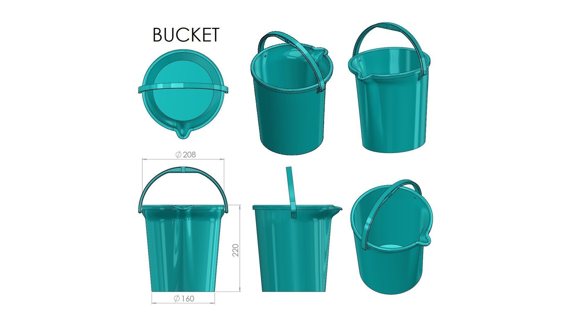 Bucket 3D print model_7