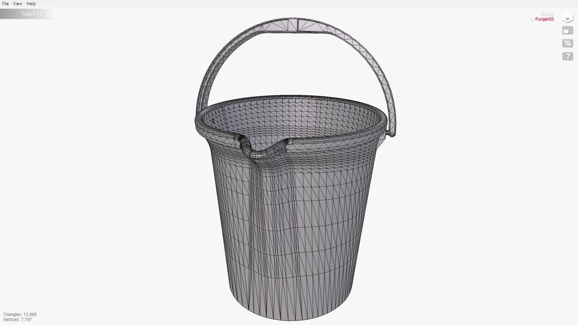 Bucket 3D print model_6