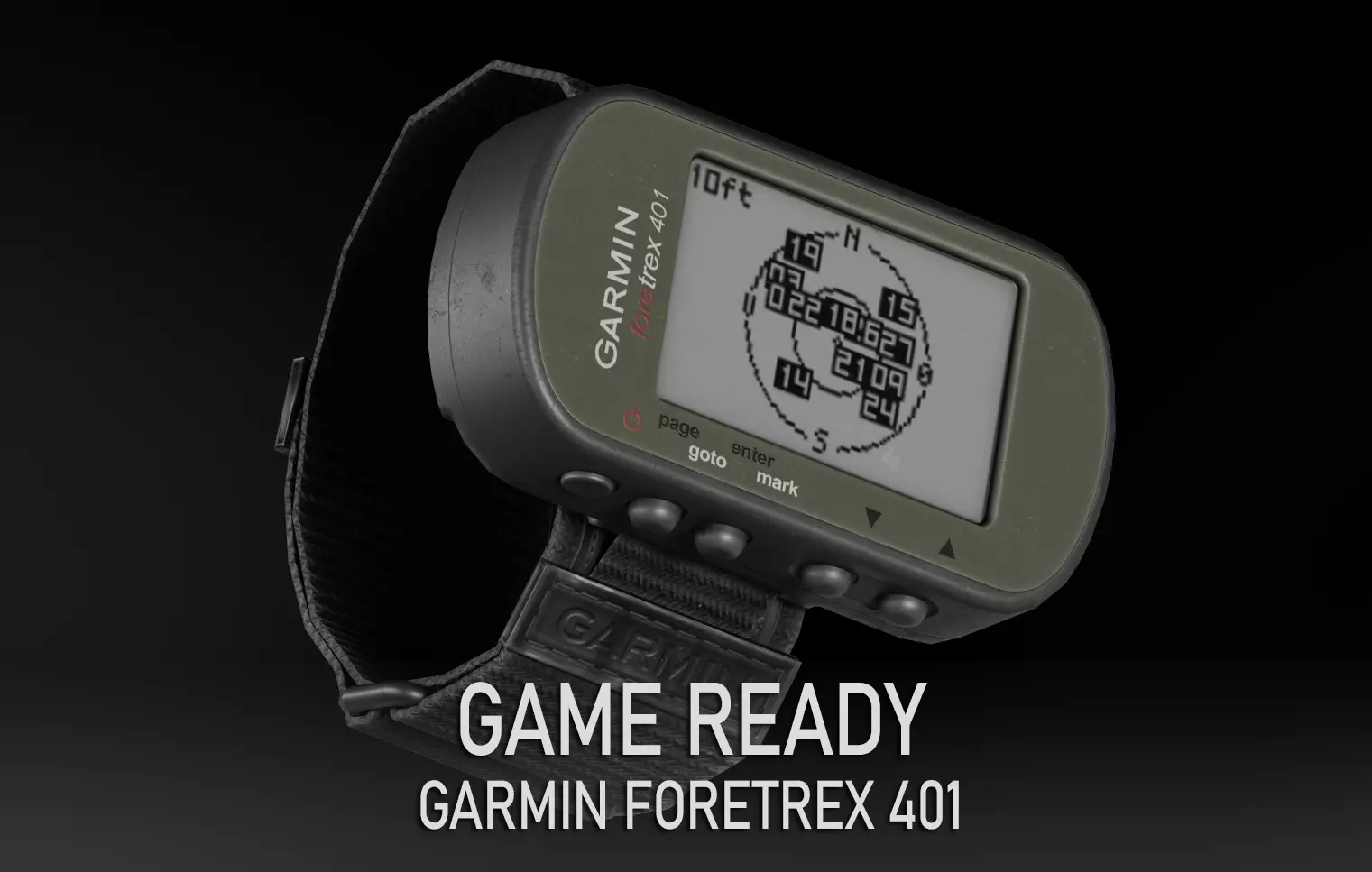 3D model Game-Ready GARMIN Foretrex 401 Wrist top VR / AR / low