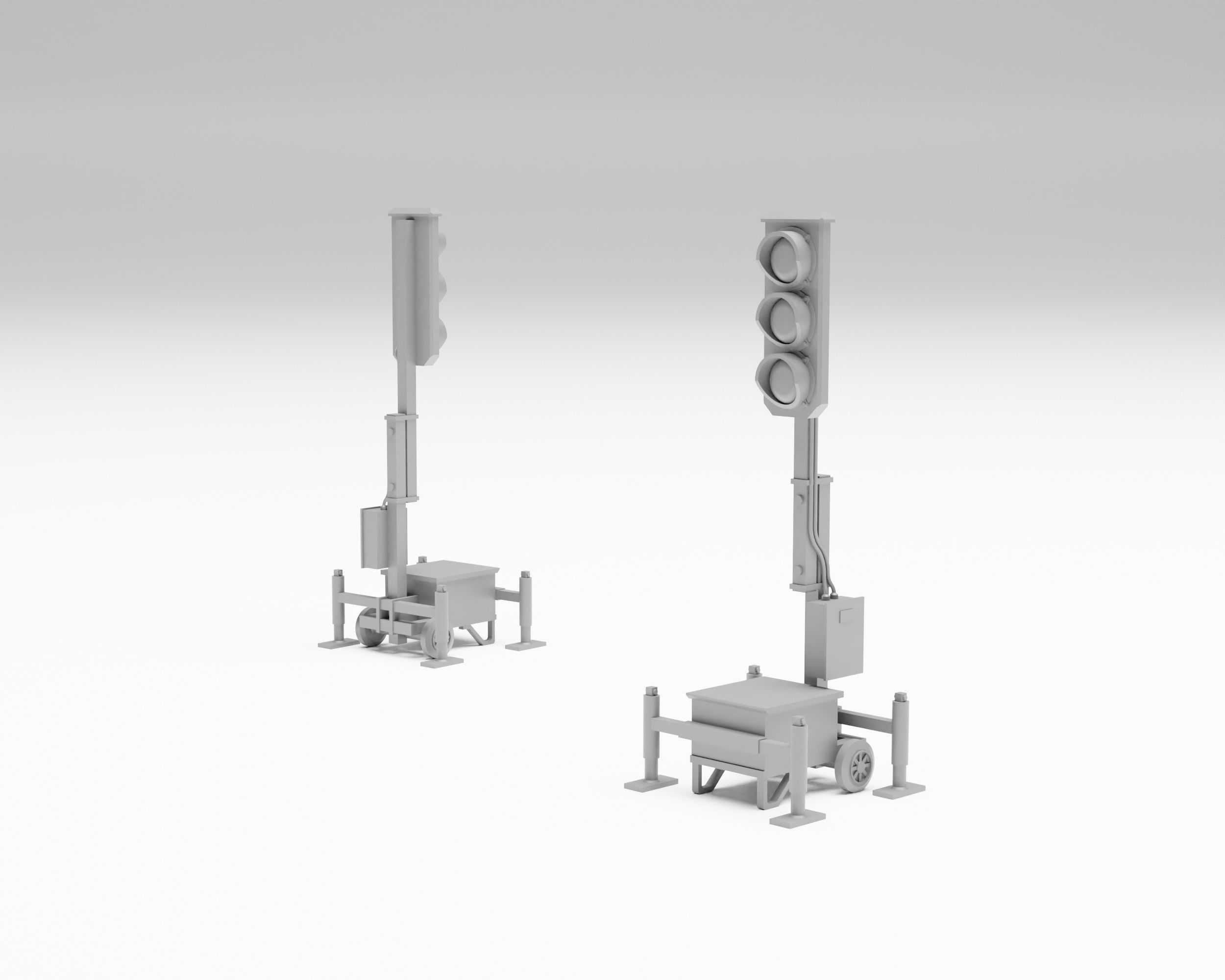 Road works pack - Aphalt roller kit and accessories H0 scale 3D print model_3