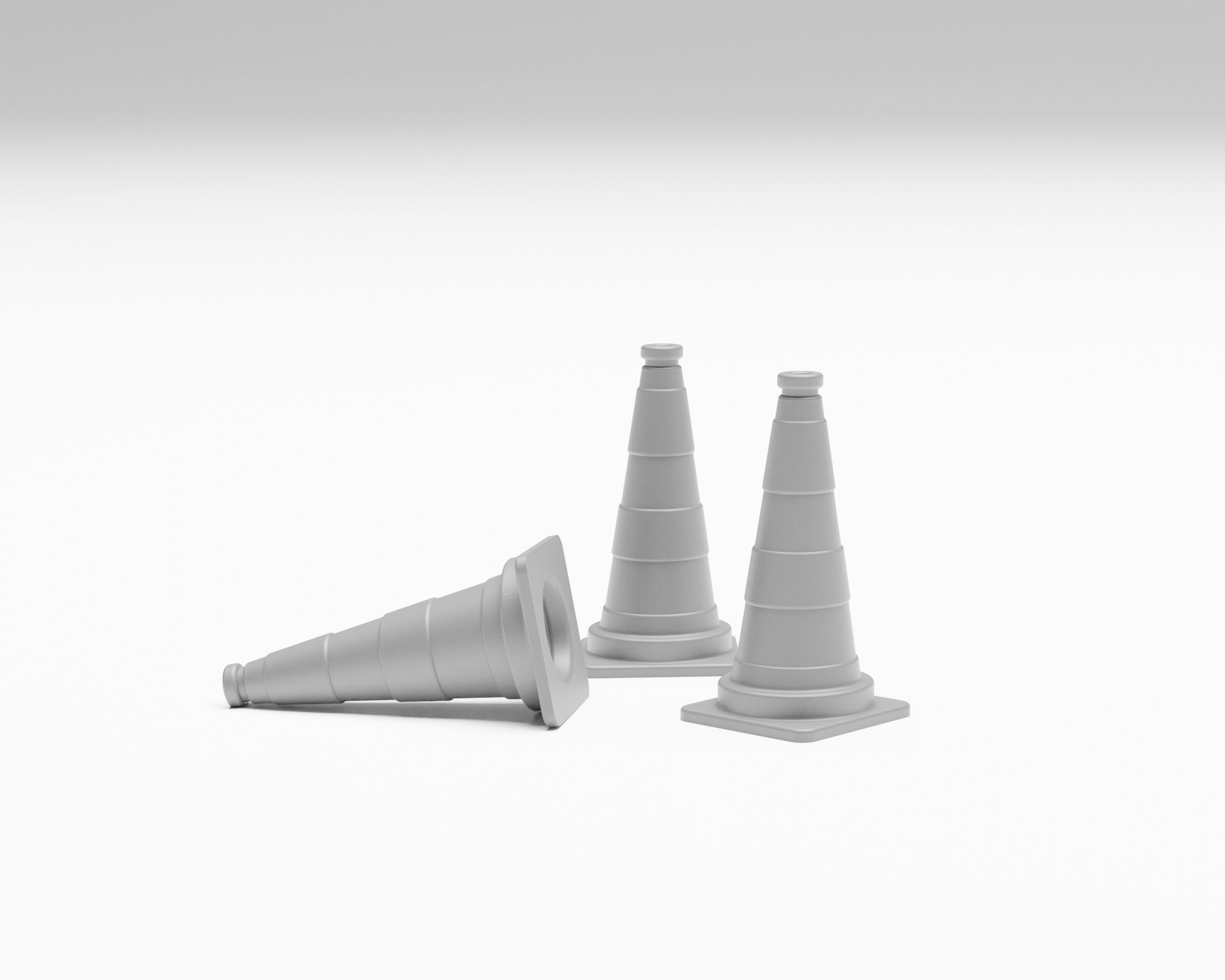 Road works pack - Aphalt roller kit and accessories H0 scale 3D print model_8