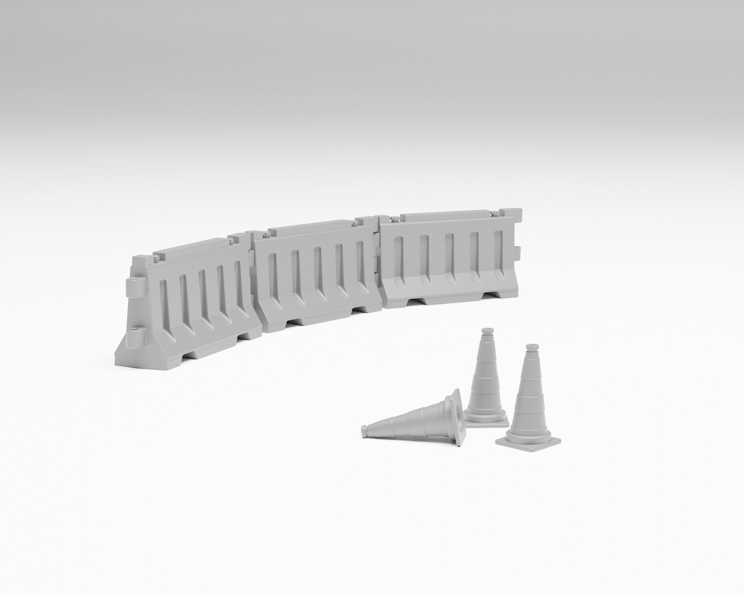 Road works pack - Aphalt roller kit and accessories H0 scale 3D print model_7