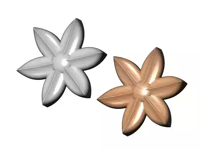 Lotus 6 leaves rosette onlay relief