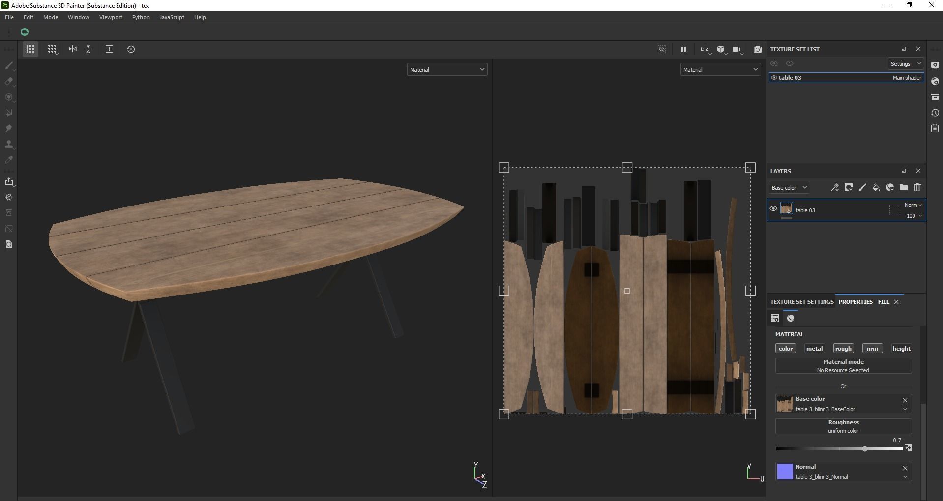 Table - dining table - modern table - wood table Low-poly 3D model_31