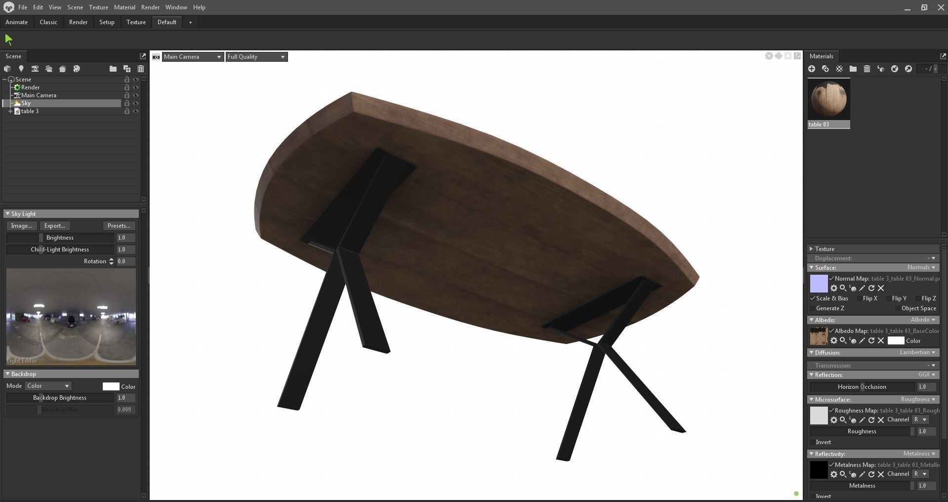 Table - dining table - modern table - wood table Low-poly 3D model_16
