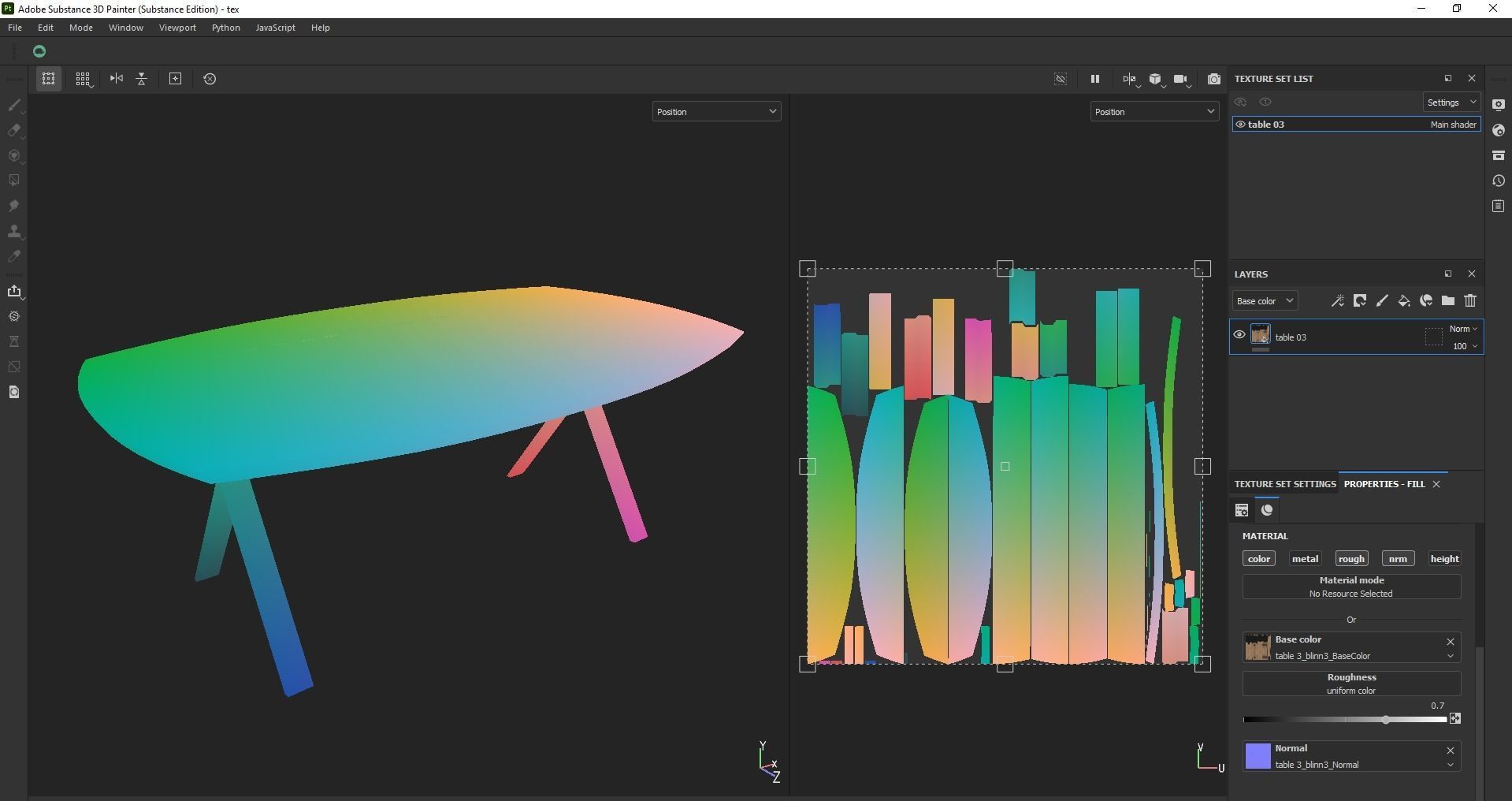 Table - dining table - modern table - wood table Low-poly 3D model_13