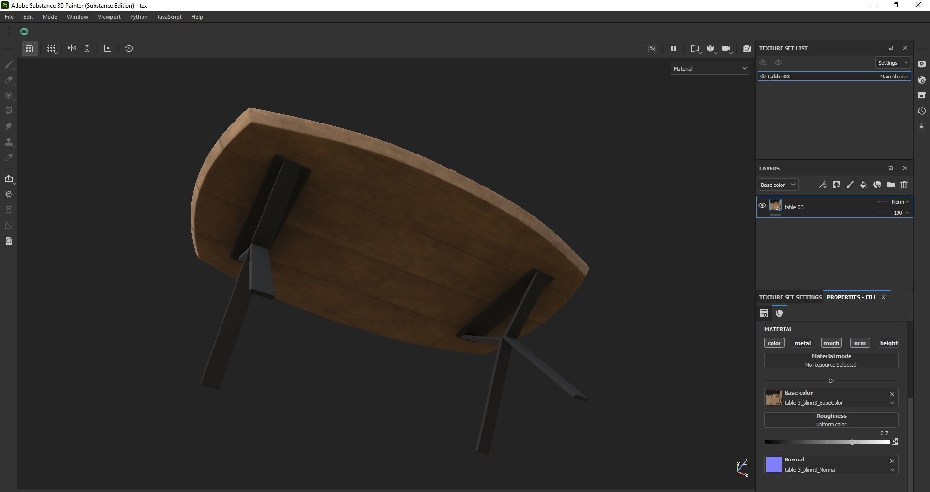 Table - dining table - modern table - wood table Low-poly 3D model_30