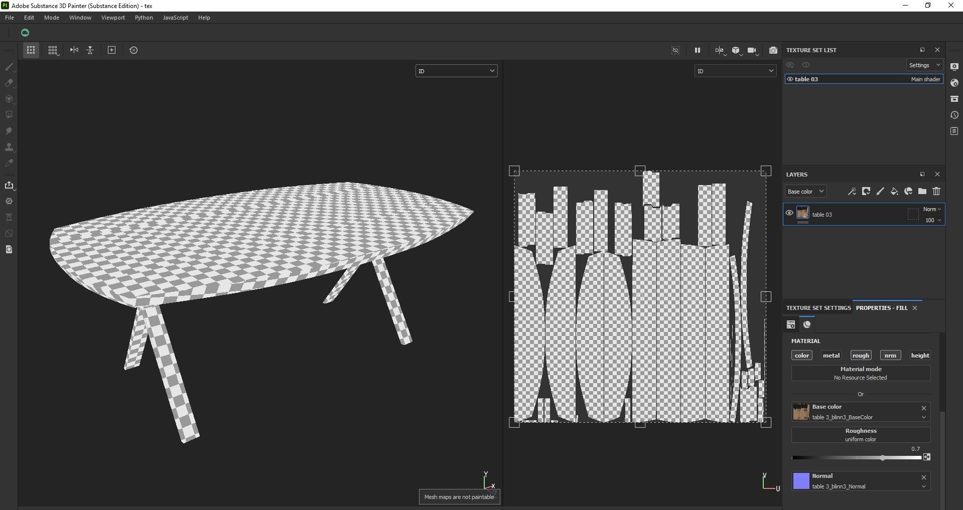 Table - dining table - modern table - wood table Low-poly 3D model_9