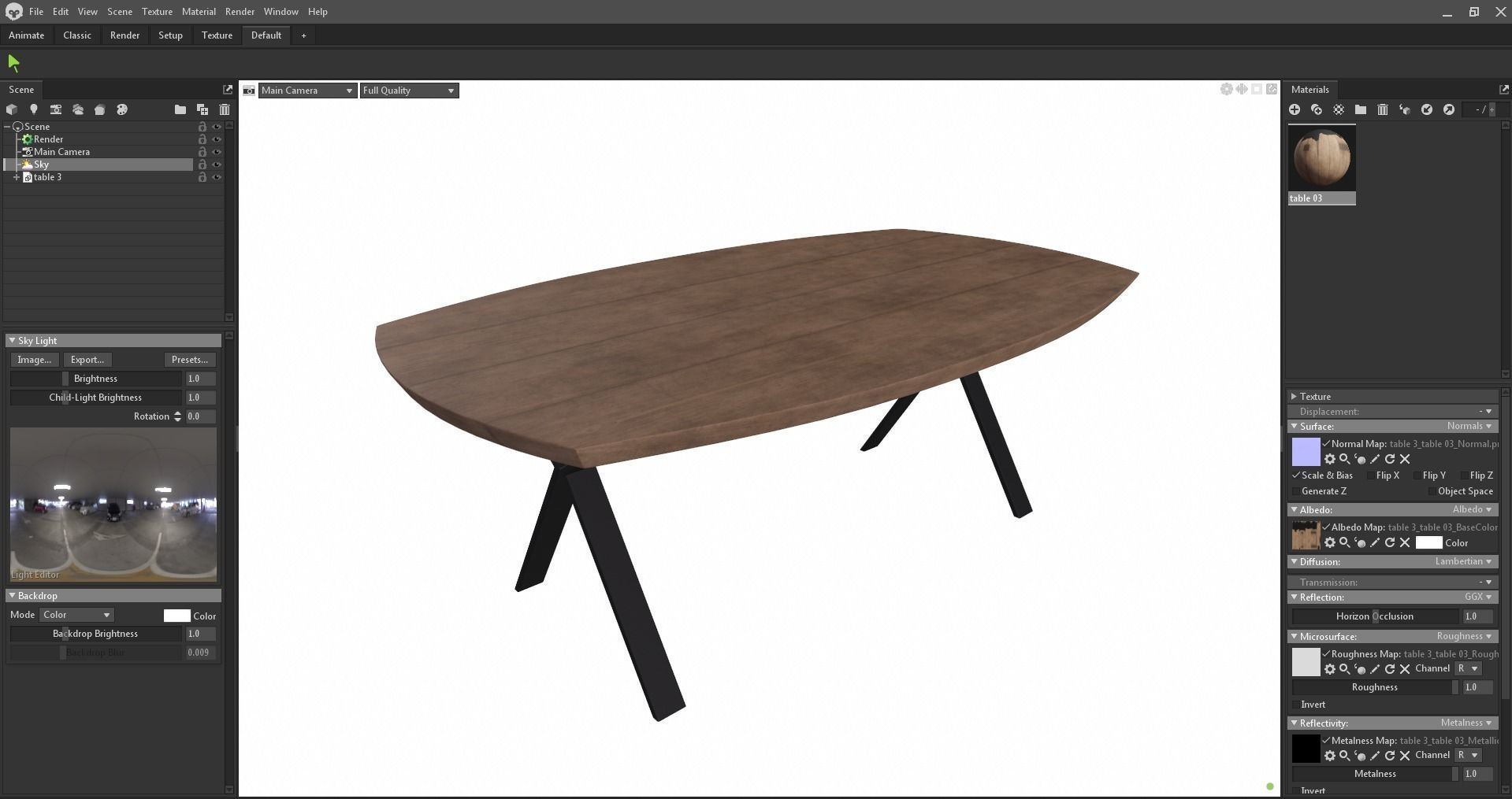 Table - dining table - modern table - wood table Low-poly 3D model_20