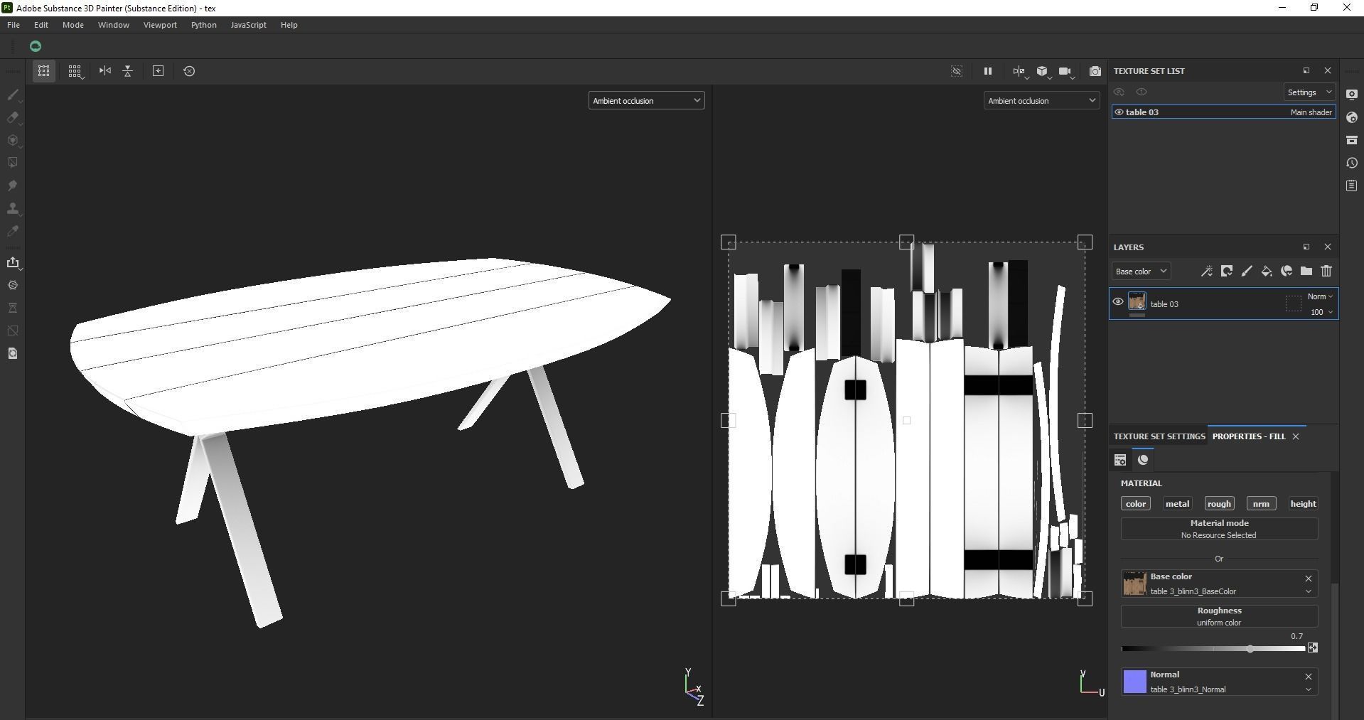 Table - dining table - modern table - wood table Low-poly 3D model_10