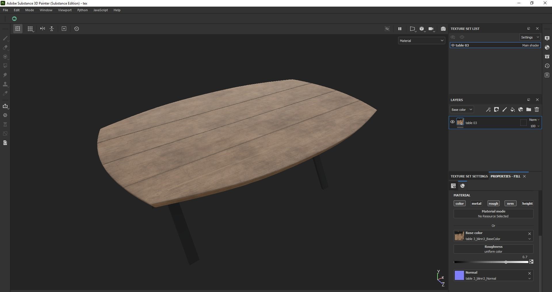 Table - dining table - modern table - wood table Low-poly 3D model_29