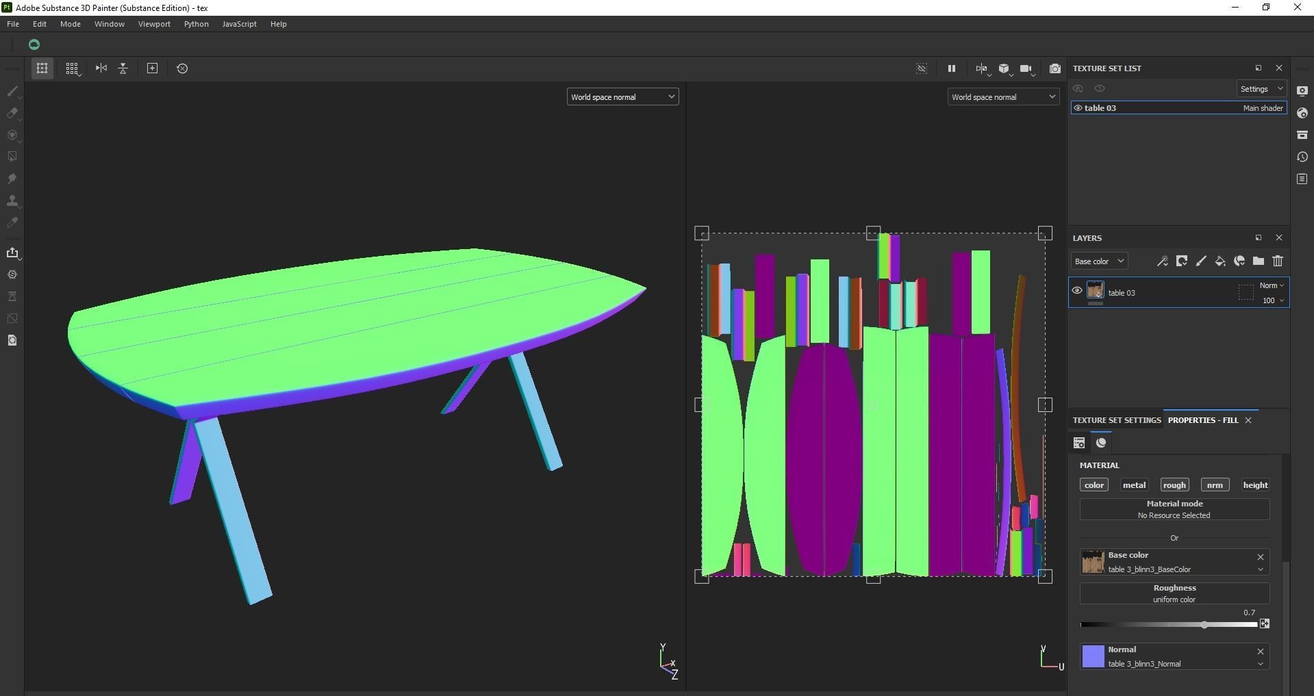 Table - dining table - modern table - wood table Low-poly 3D model_11