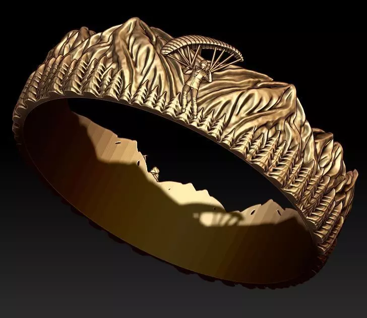 Mountainer Ring 3D print model_0