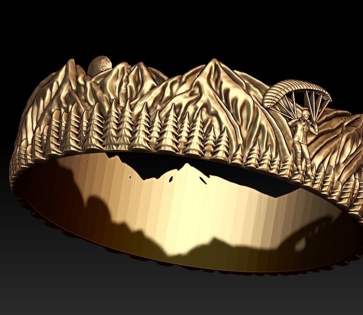 Mountainer Ring 3D print model_1