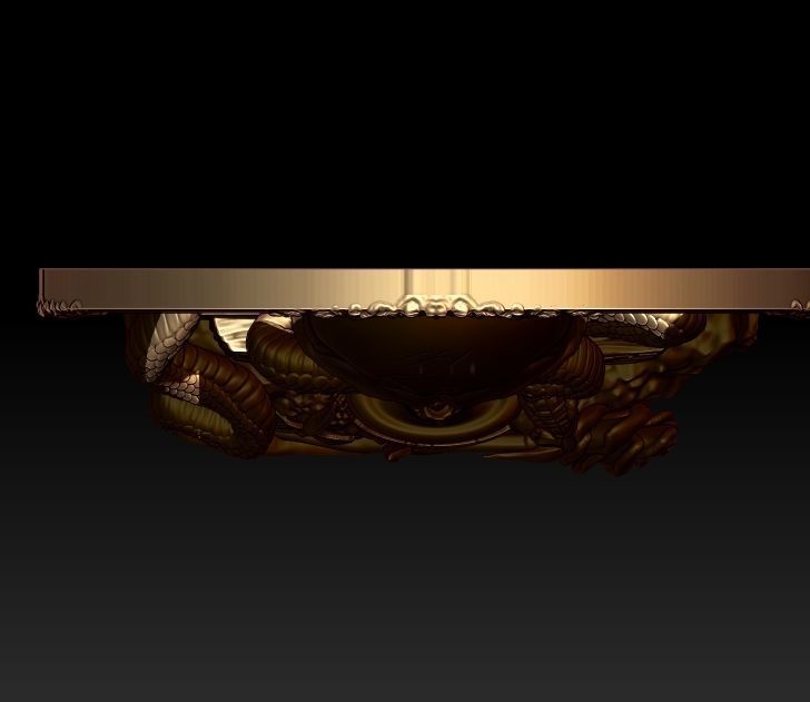 wine skull snake pendant  3D print model_3