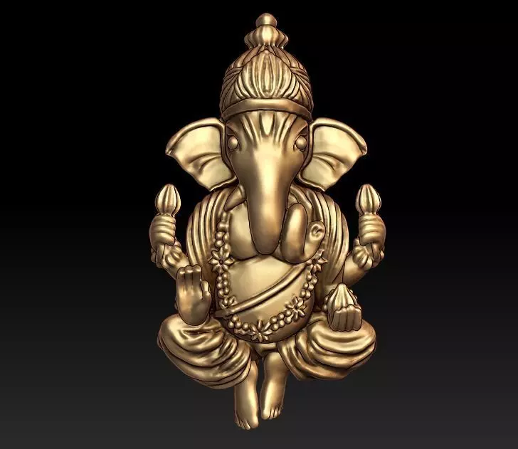 Ganesha pendant 3D print model_0
