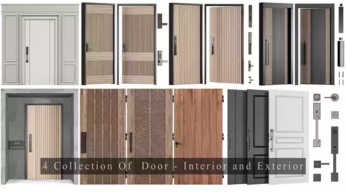 4 Collection Of  Door - Interior and Exterior