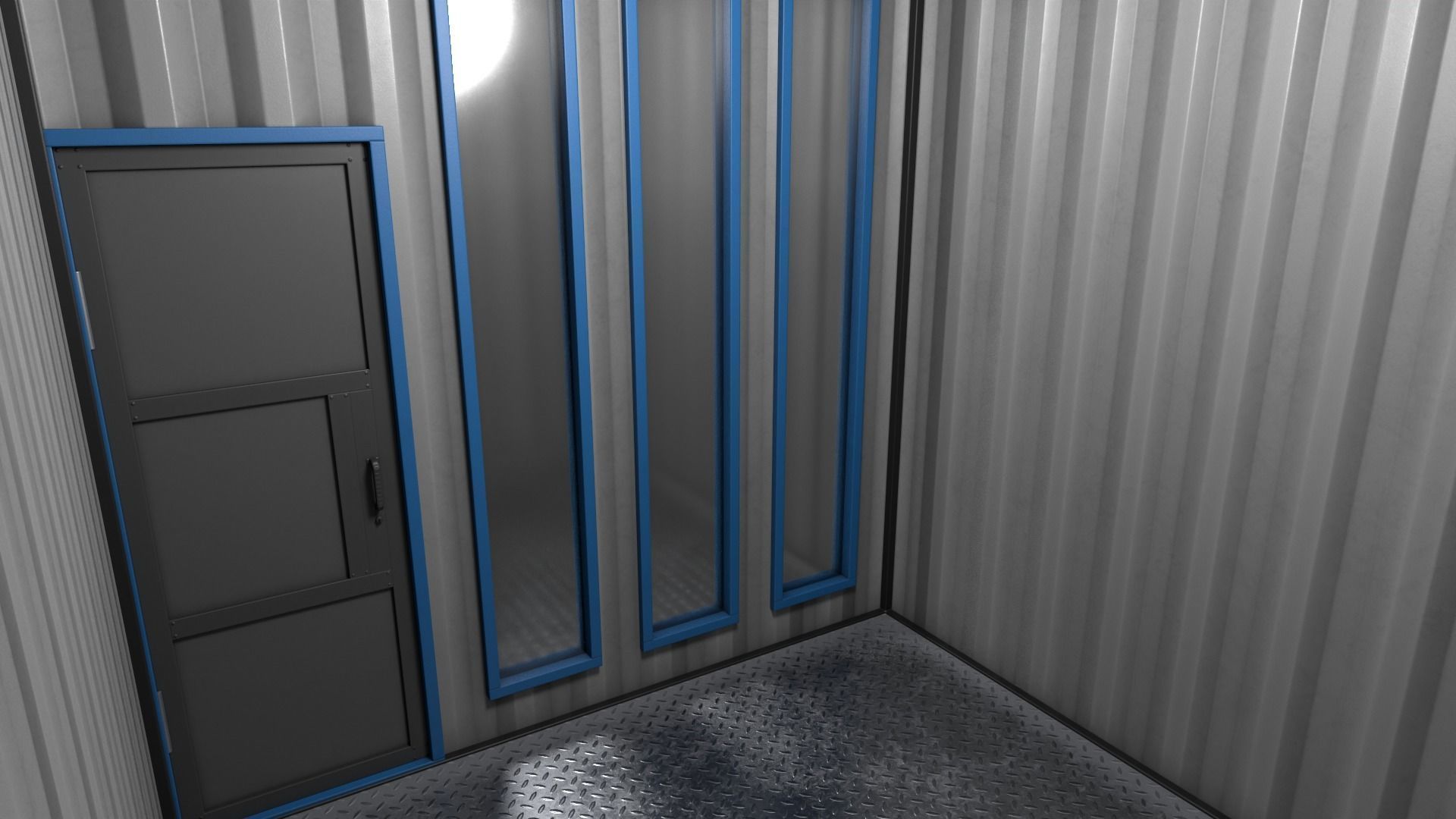 PBR Container House AA V4 Low-poly 3D model_13