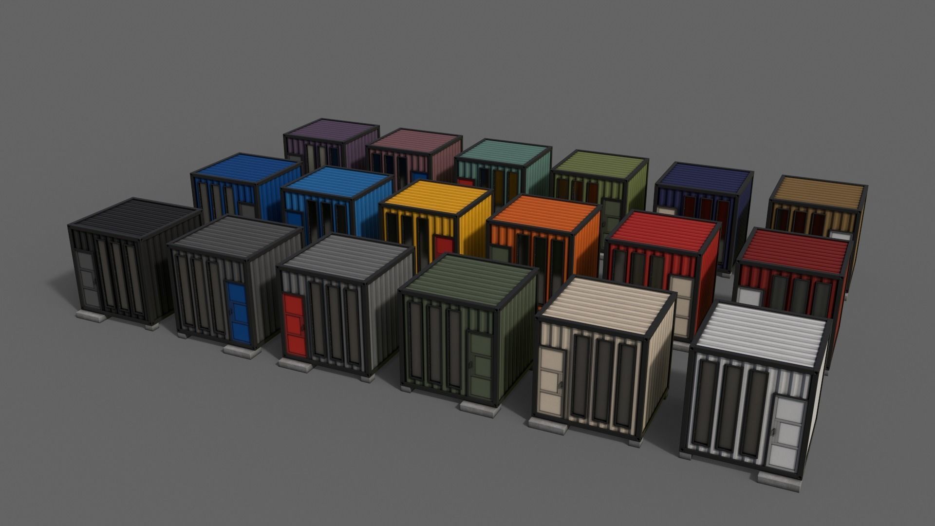 PBR Container House AA V4 Low-poly 3D model_5