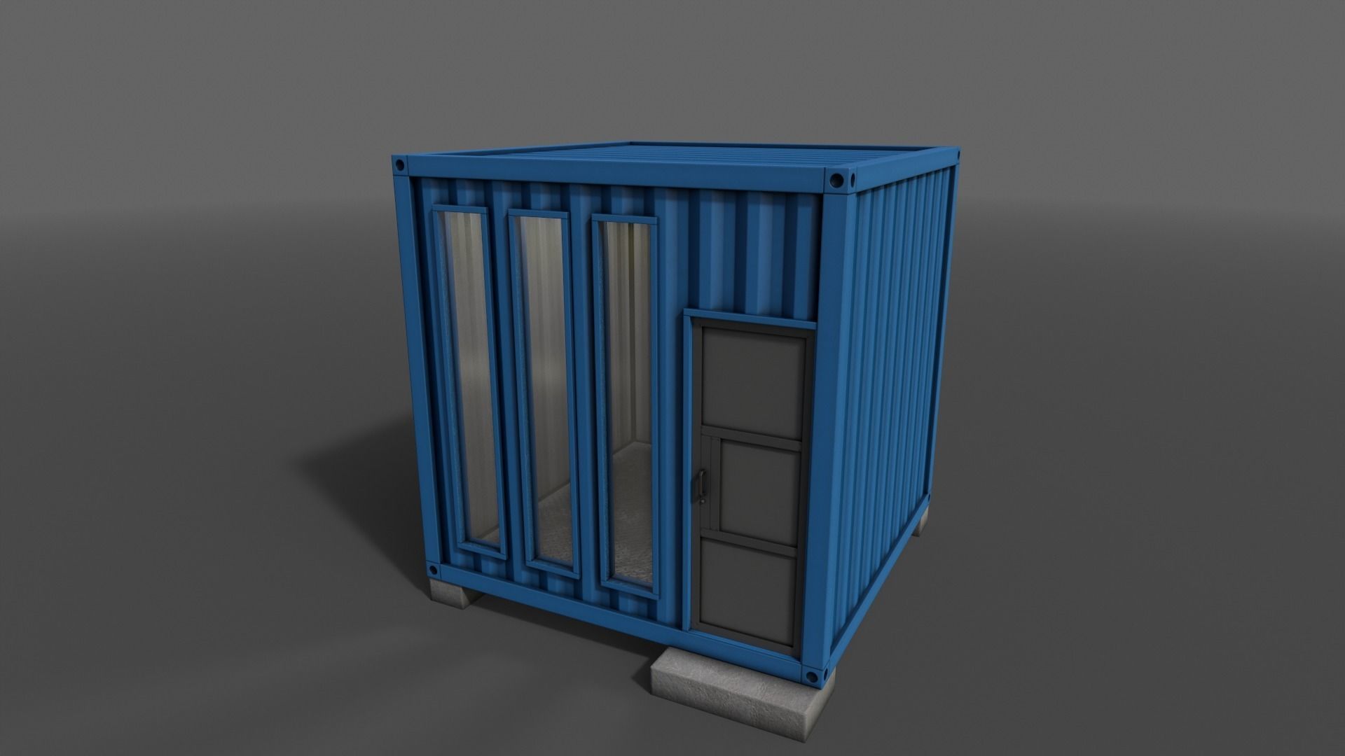 PBR Container House AA V4 Low-poly 3D model_10