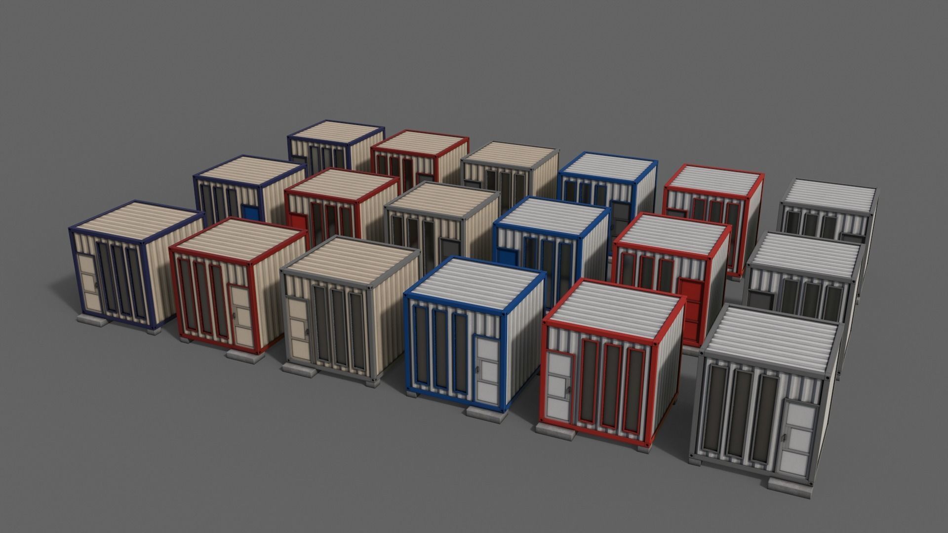 PBR Container House AA V4 Low-poly 3D model_2