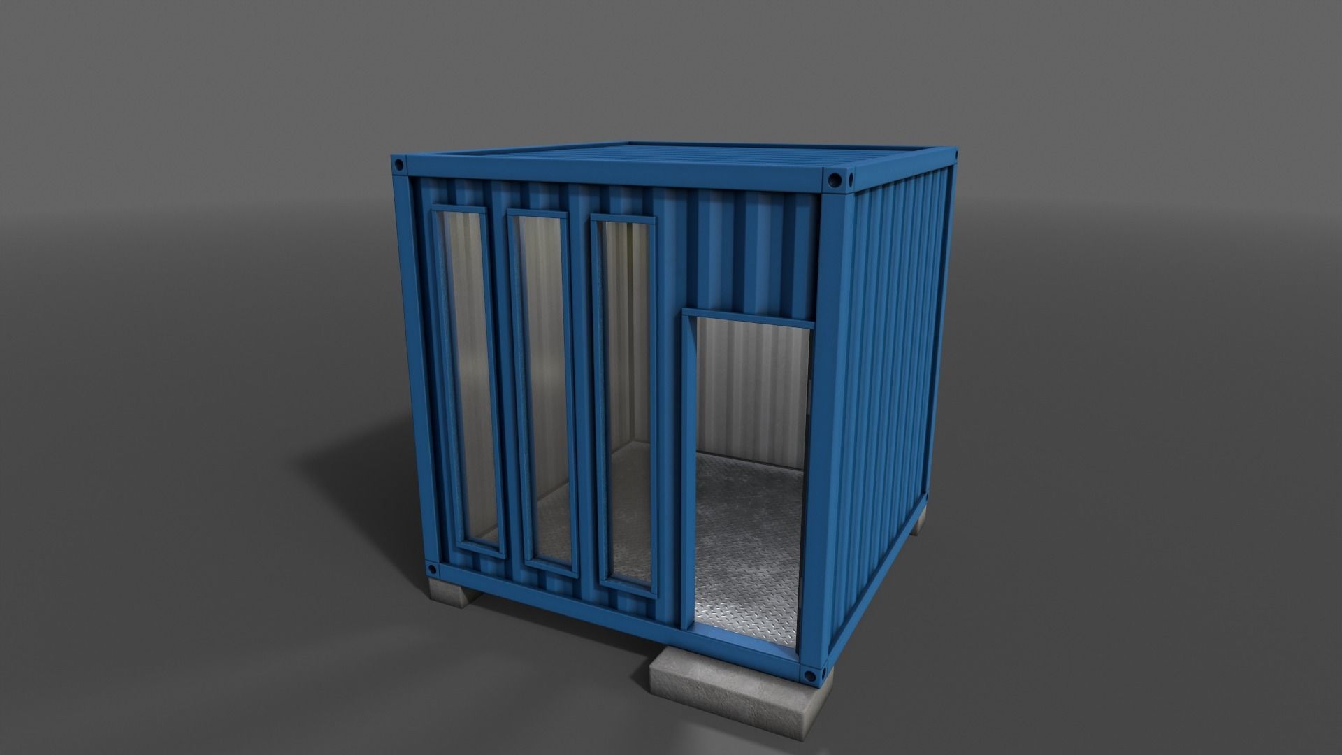 PBR Container House AA V4 Low-poly 3D model_11