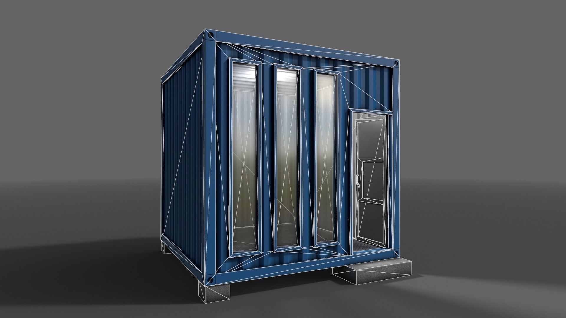 PBR Container House AA V4 Low-poly 3D model_9