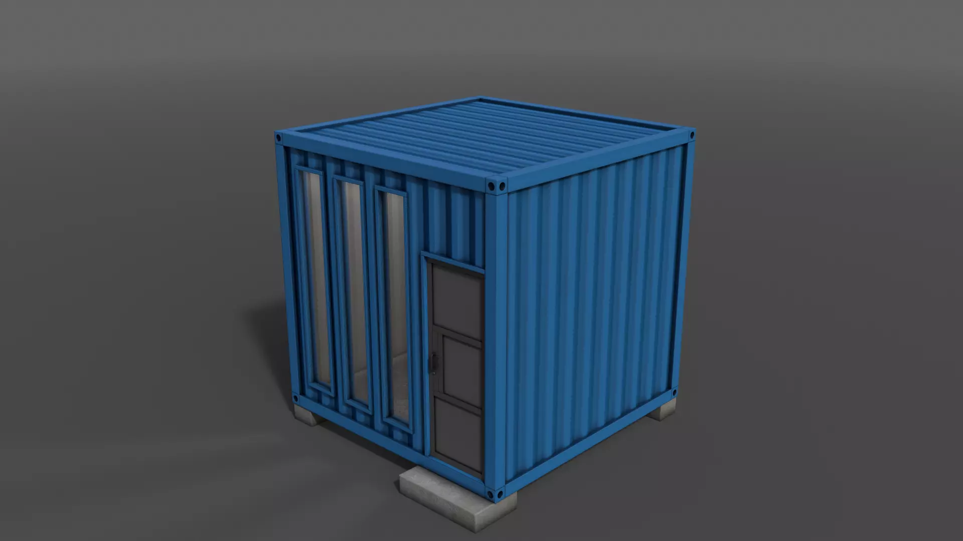 PBR Container House AA V4 Low-poly 3D model_0