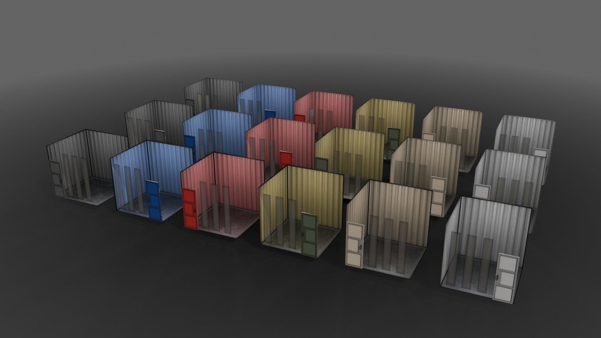 PBR Container House AA V4 Low-poly 3D model_6